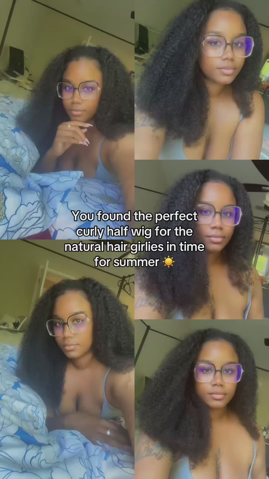 Raw Cambodian Curly Half Wig